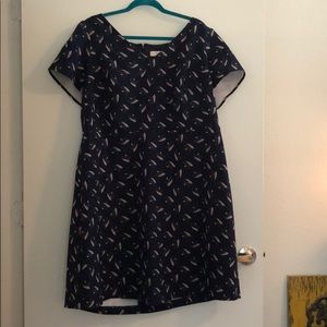 Blue feather pattern Loft Plus Dress Size 20
